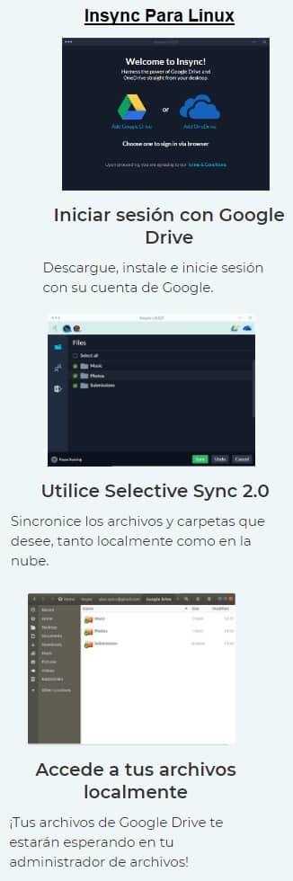 insync sincronizar google drive con linux